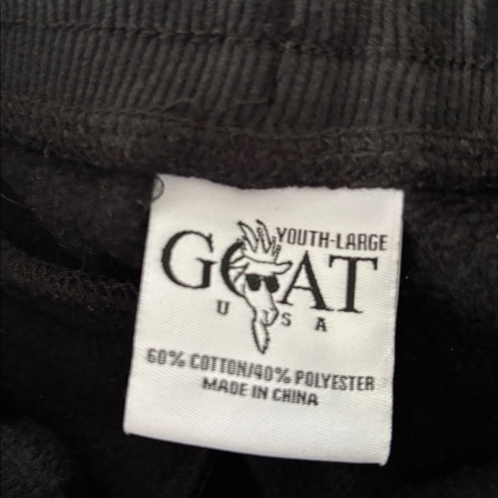 GOAT USA Kids' Black Fleece Joggers, size L, NWOT - Picture 7 of 7